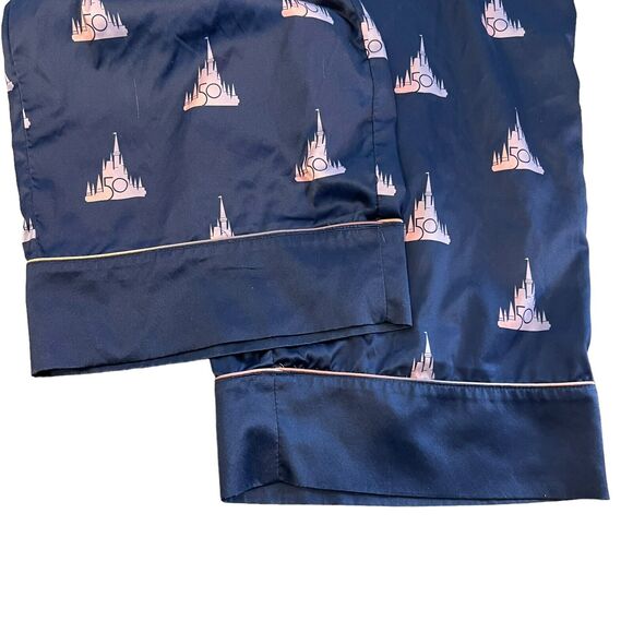 Walt Disney World 50th Anniversary Blue Satin 2 Piece Pajama Set Size 1X - Picture 14 of 16
